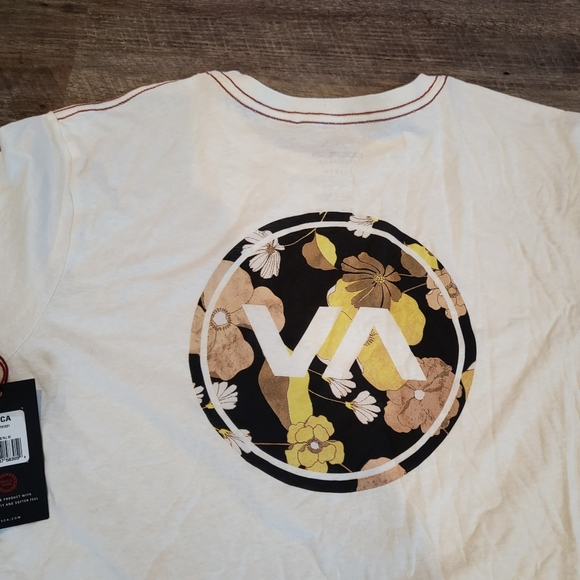 RVCA ANTIQUE WHITE Men's VA Mod Fill Graphic Print Short Sleeve Tee - Picture 7 of 9